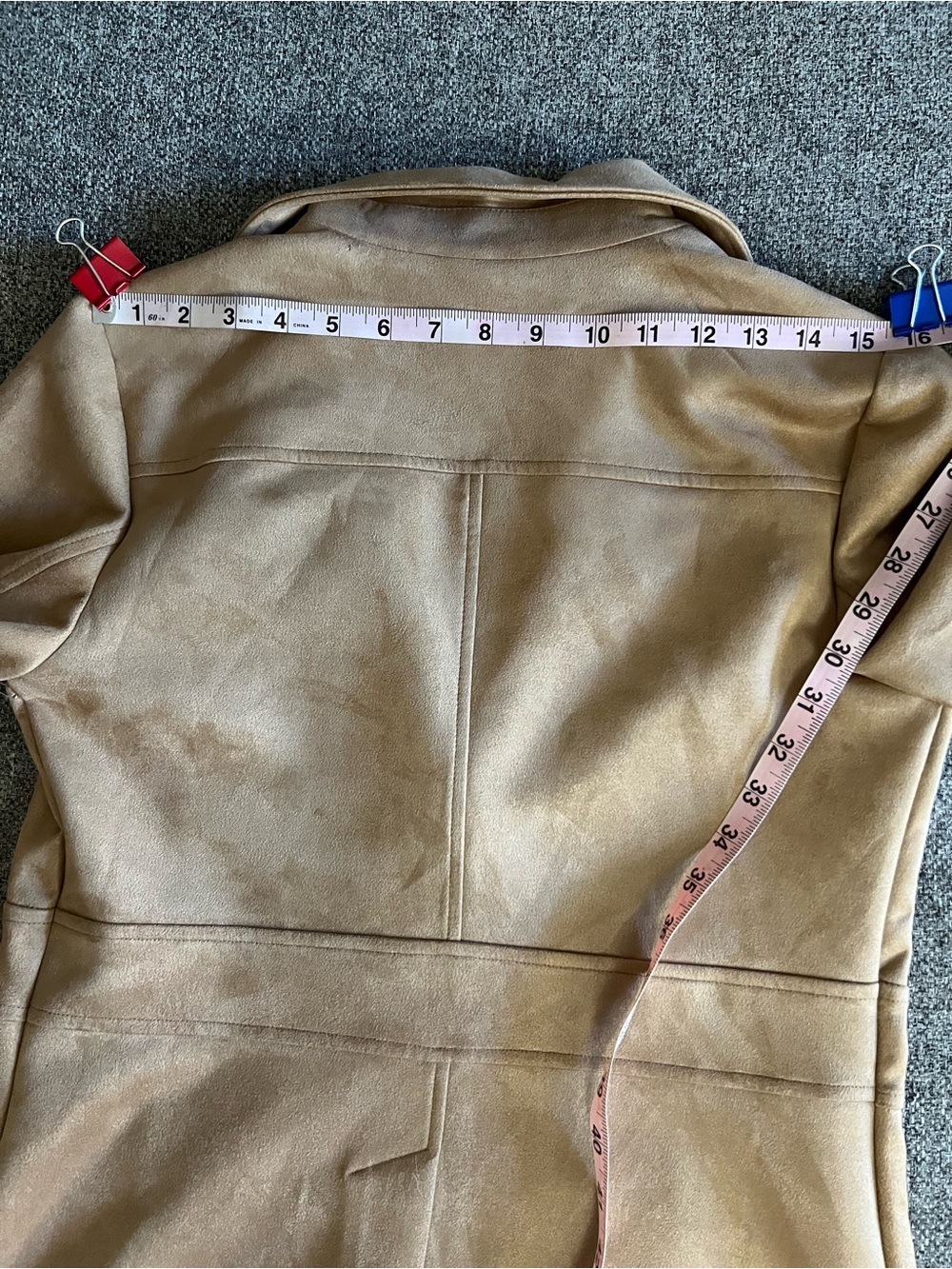 Joie Tan Suede-Style Tailored Blazer with Gold Buttons - Picture 10 of 11